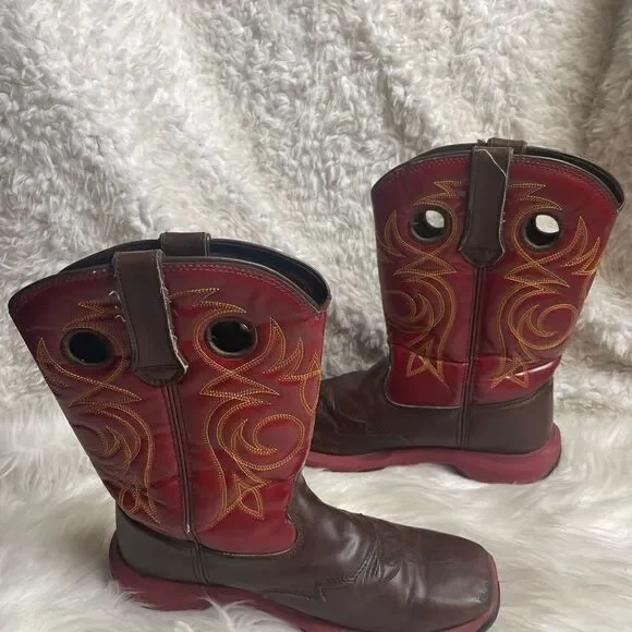 Durango Women's Rebelicious Western Boot Dark brown & Red  rubber soles SZ9.5M - Picture 3 of 14